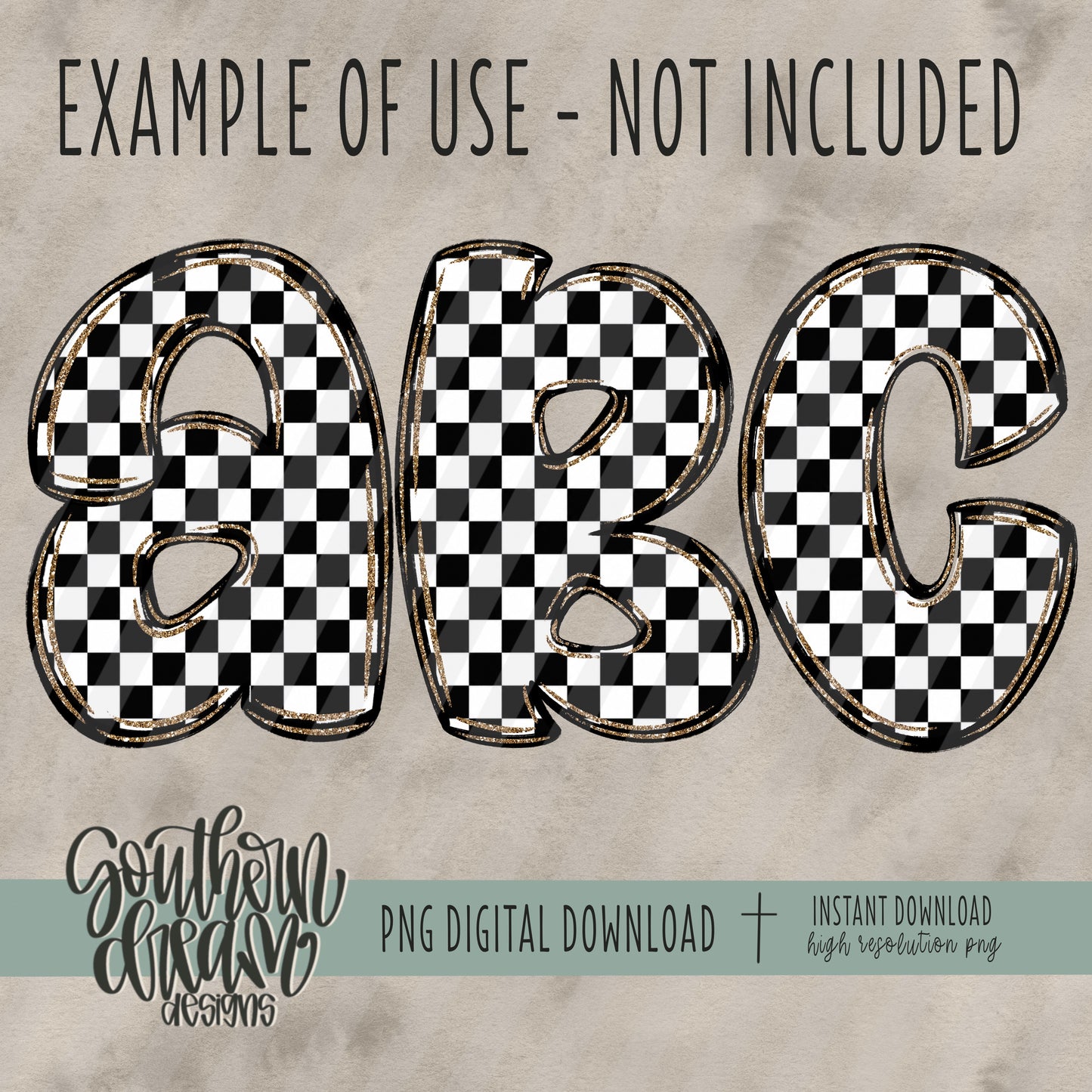 Black & White Checkered Digital Paper (Not Seamless)