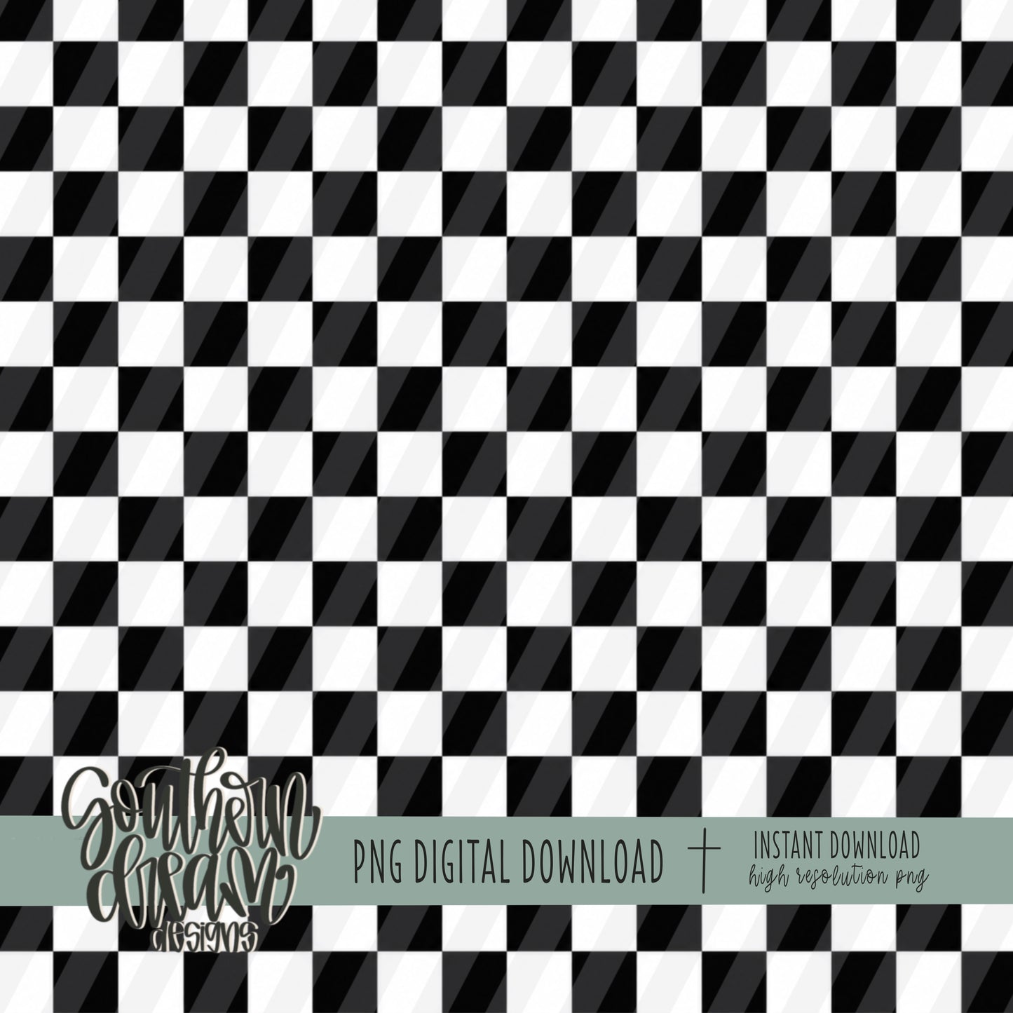 Black & White Checkered Digital Paper (Not Seamless)