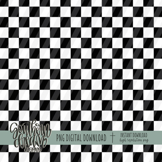 Black & White Checkered Digital Paper (Not Seamless)