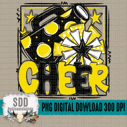 Cheer Bundle; Black & Yellow