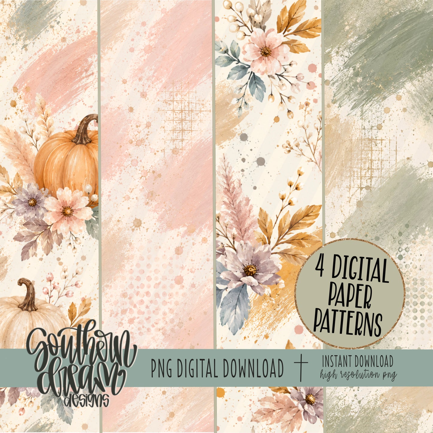 Blush & Bloom Harvest Digital Paper BUNDLE (Not Seamless)