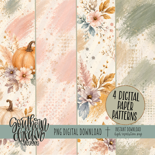 Blush & Bloom Harvest Digital Paper BUNDLE (Not Seamless)
