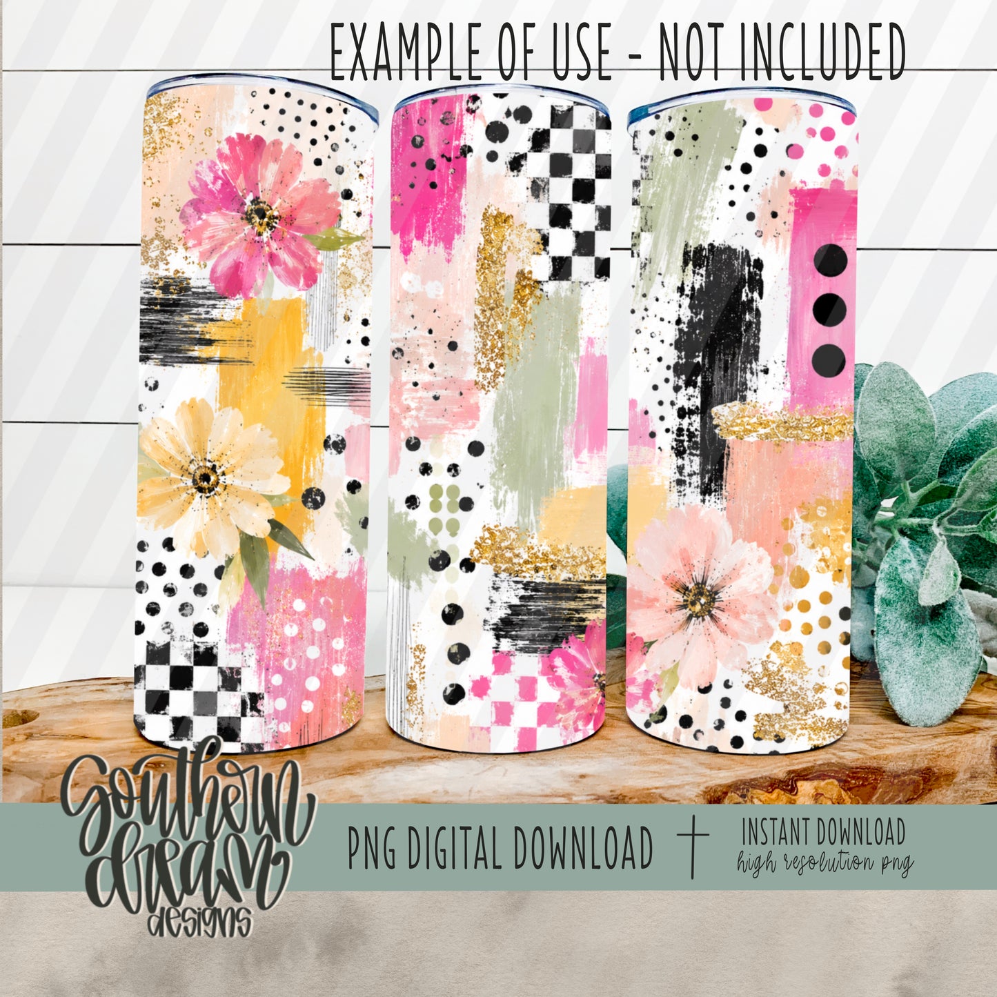 Boho Glam Mixed Media Digital Paper (Not Seamless)