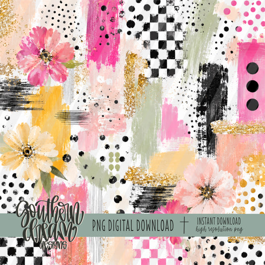 Boho Glam Mixed Media Digital Paper (Not Seamless)