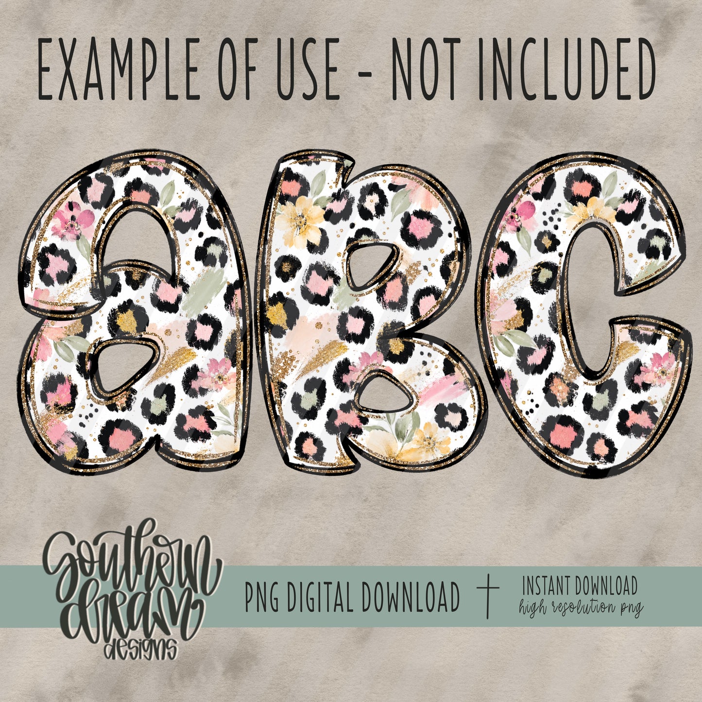 Boho Glam Leopard Digital Paper (Not Seamless)