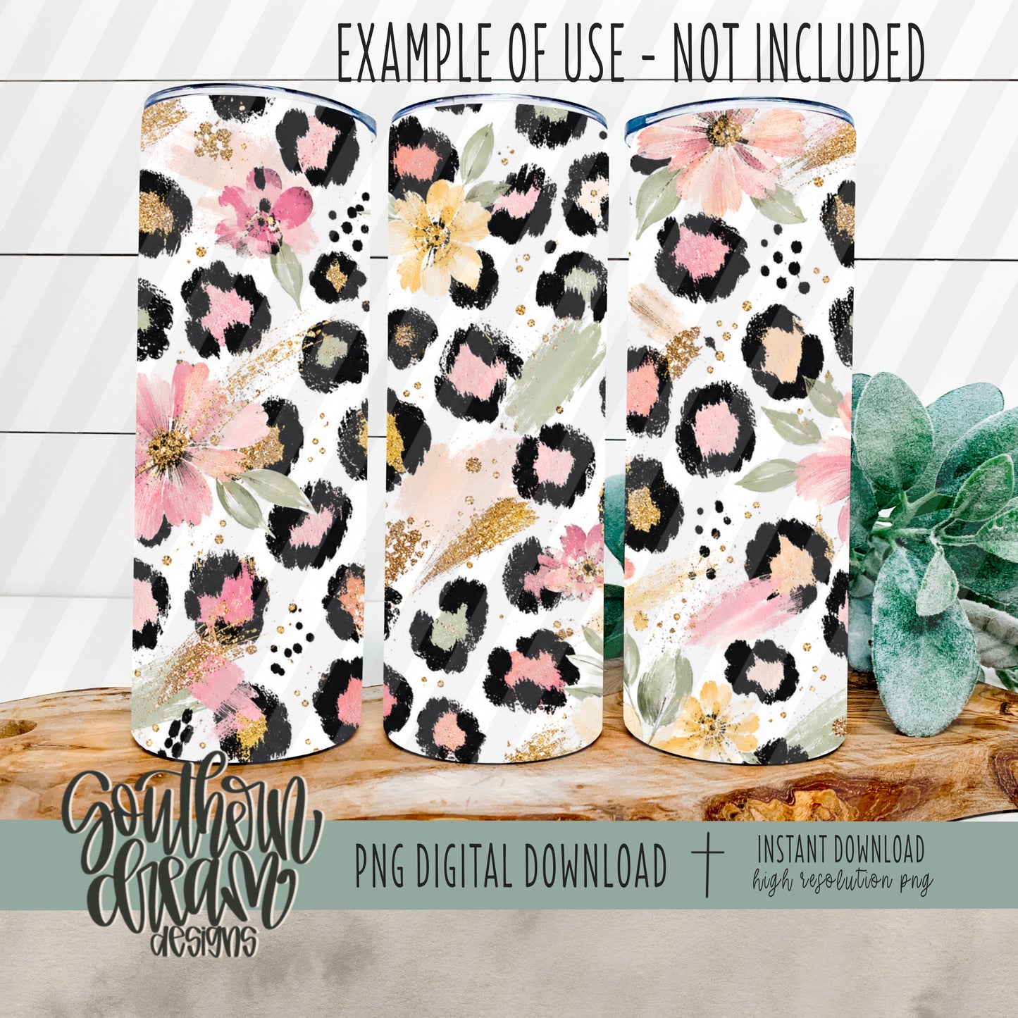 Boho Glam Leopard Digital Paper (Not Seamless)