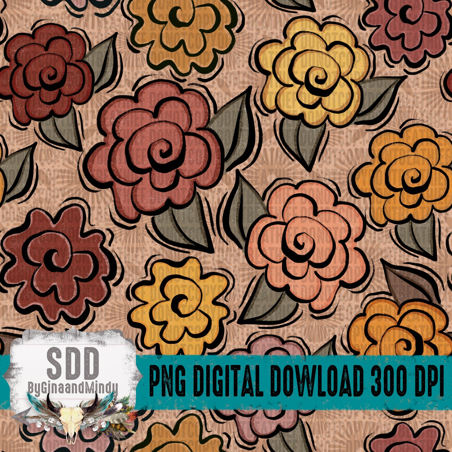 Fall Florals Seamless Bundle