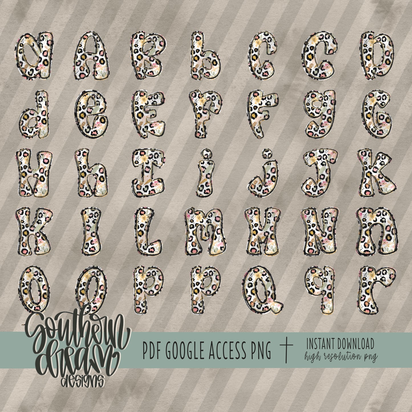 Boho Glam Alpha (3 Sets Aa-Zz, 0-9, Special Characters, Special Shapes)