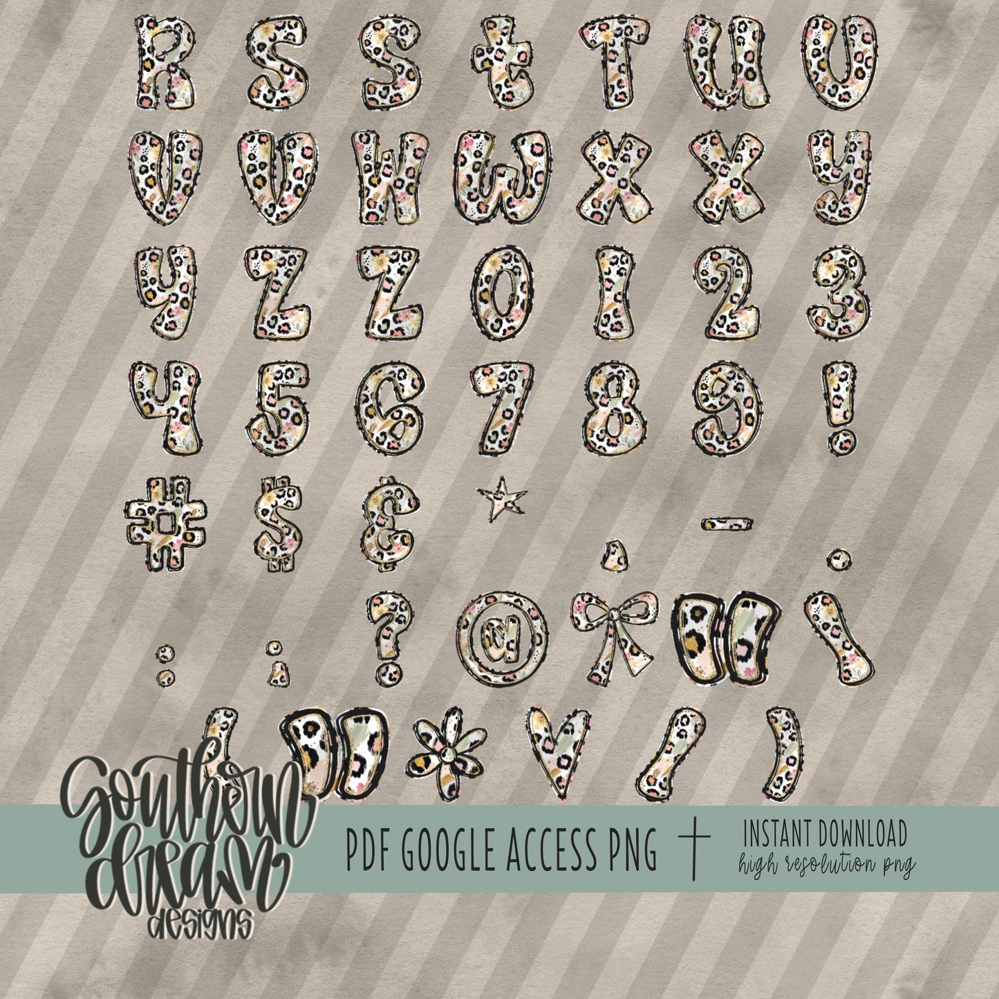 Boho Glam Alpha (3 Sets Aa-Zz, 0-9, Special Characters, Special Shapes)
