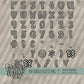 Boho Glam Alpha (3 Sets Aa-Zz, 0-9, Special Characters, Special Shapes)