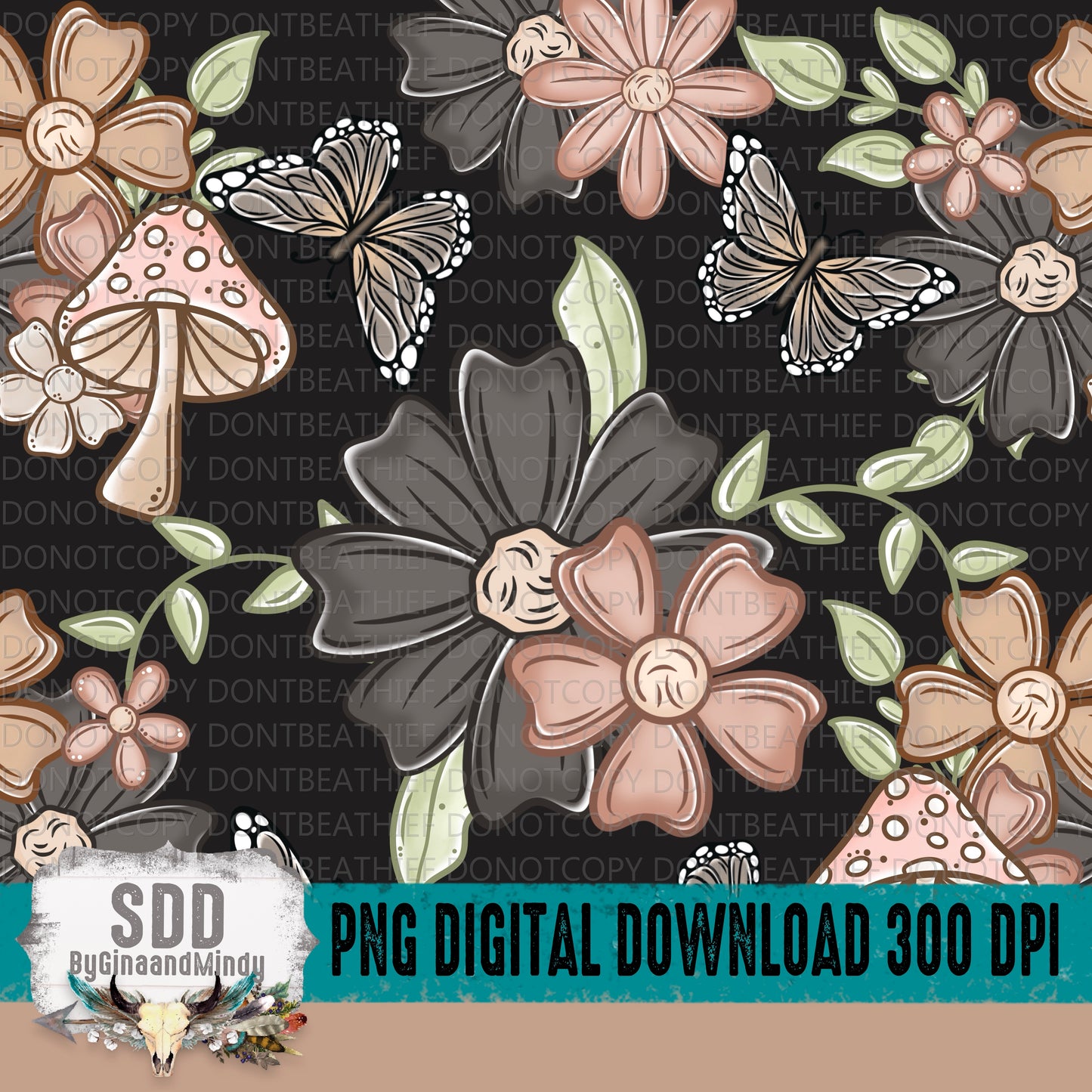 Boho Florals Seamless Bundle