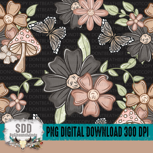 Boho Florals Seamless Bundle