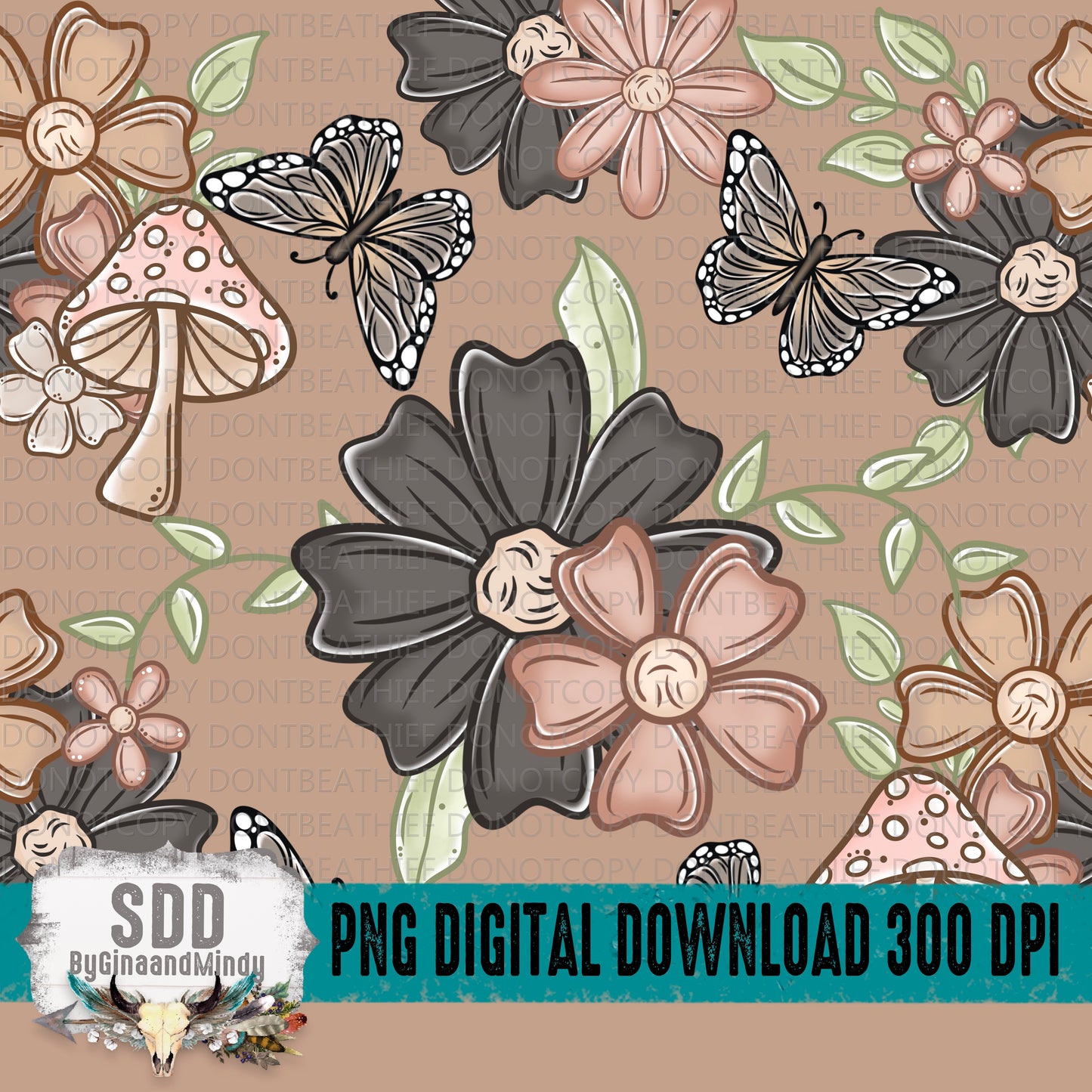 Boho Florals Seamless Bundle