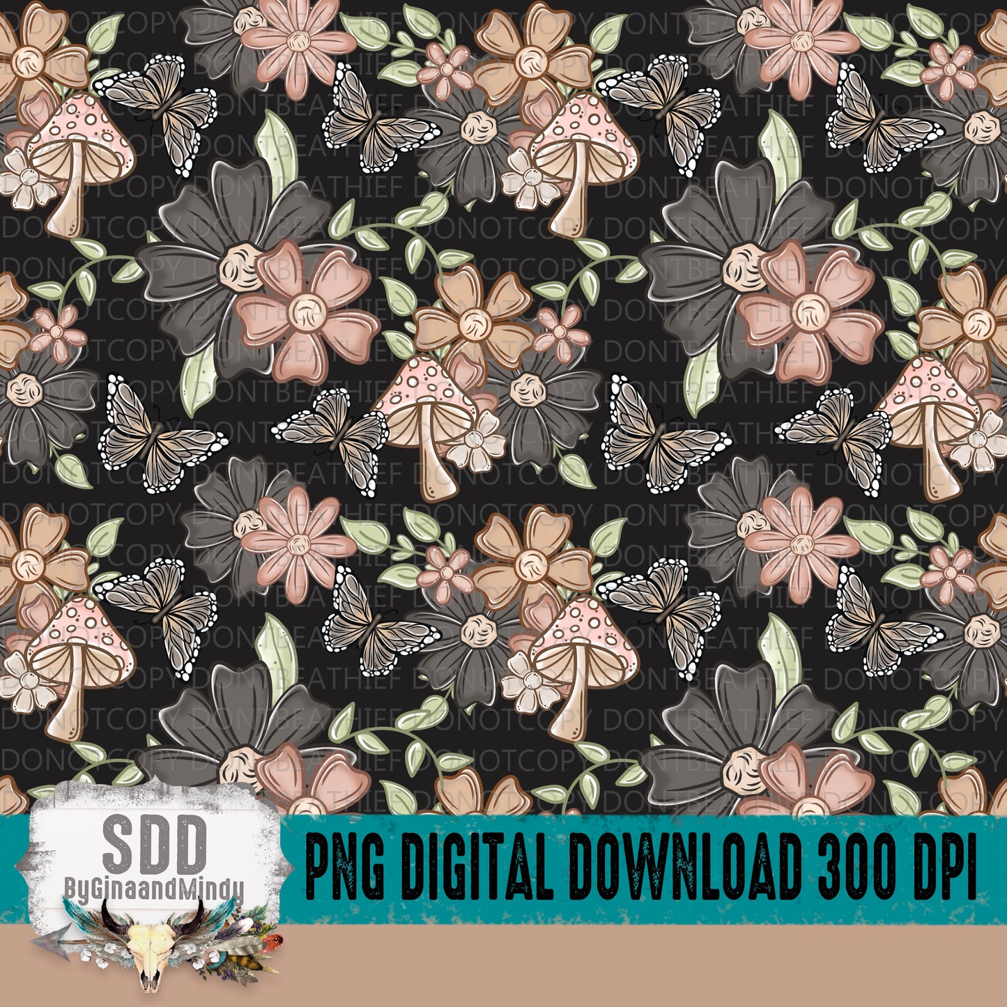 Boho Florals Seamless Bundle