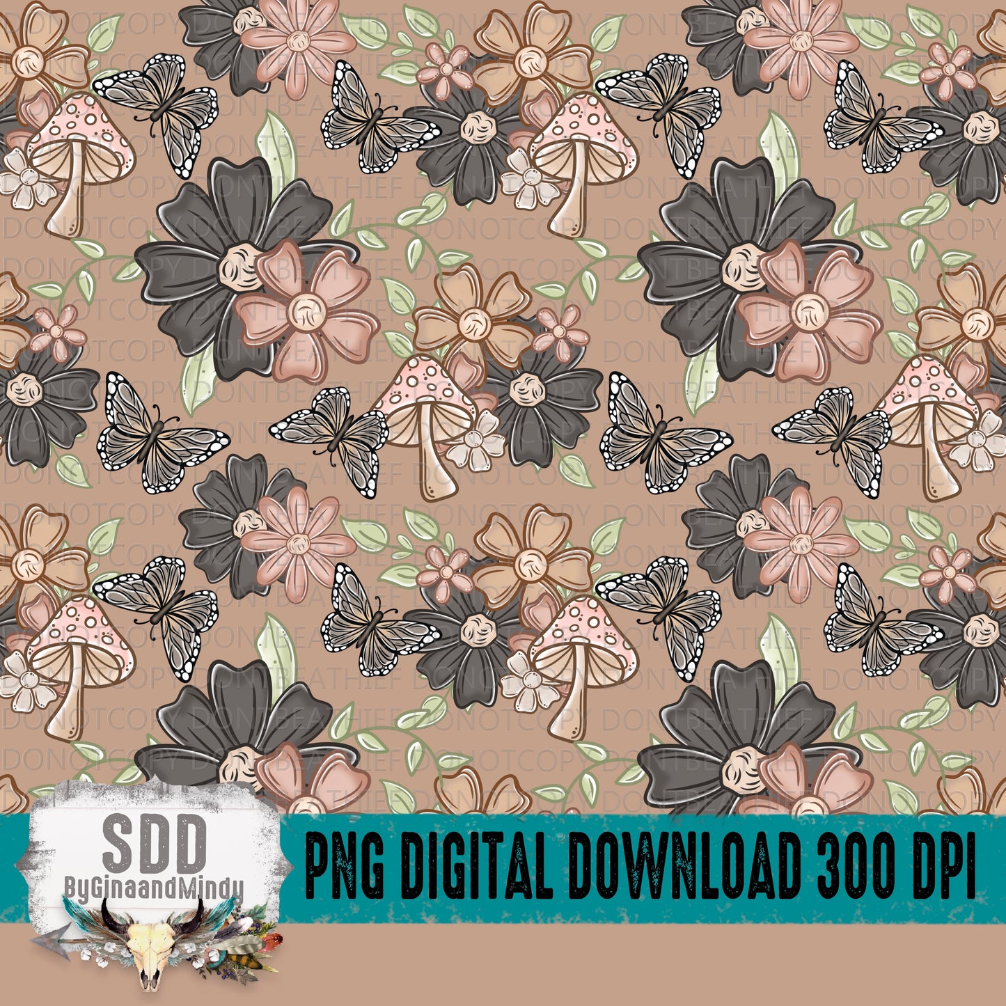 Boho Florals Seamless Bundle