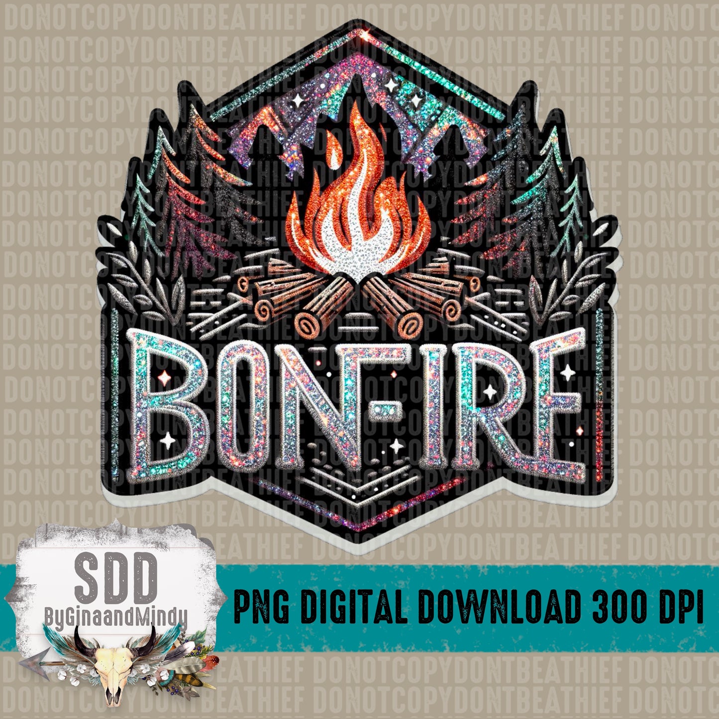 Bonfire Faux Embroidery