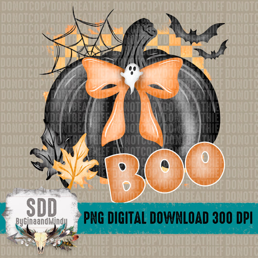 Boo Black & Orange Pumpkin