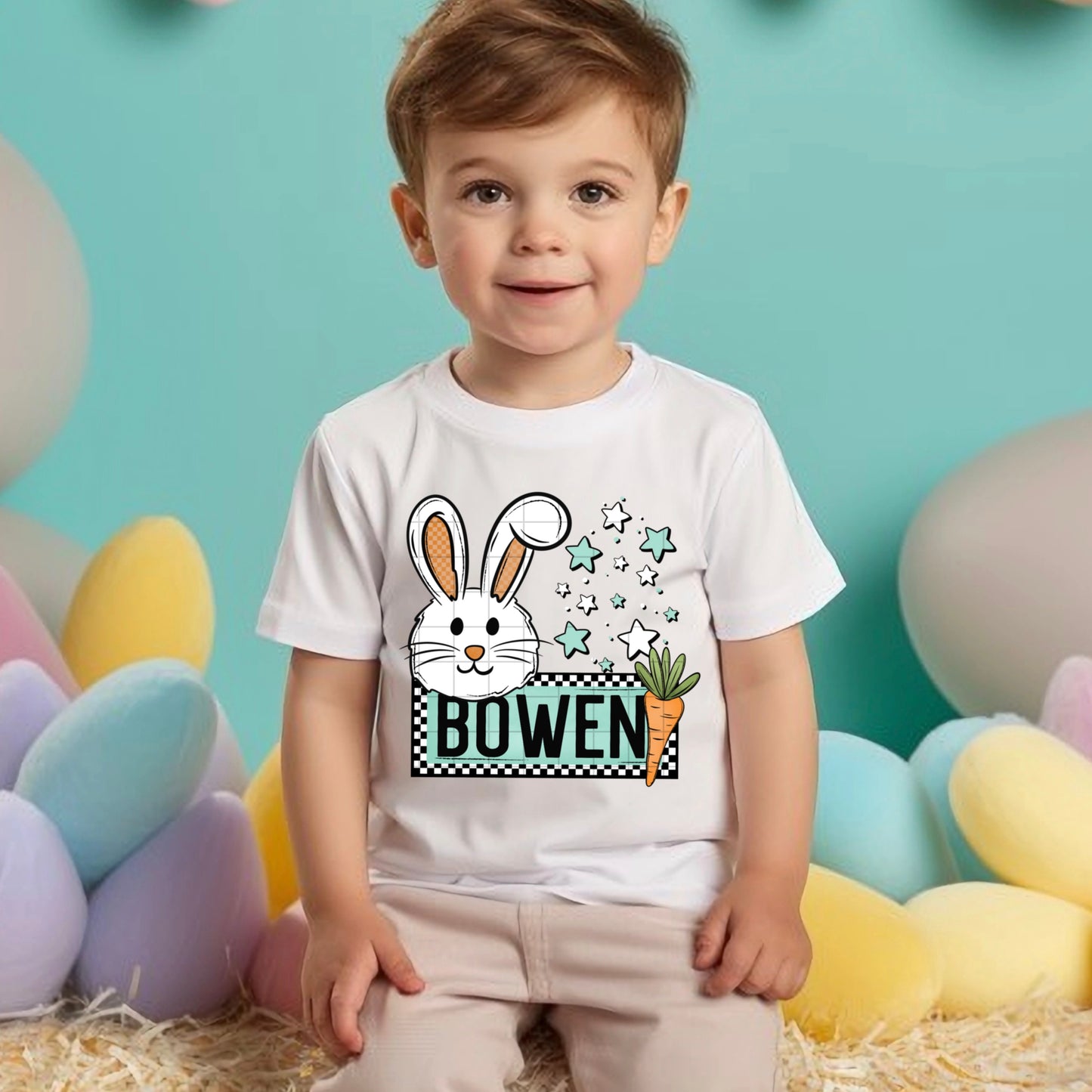 Checkered Boy Easter Name Plate DIY