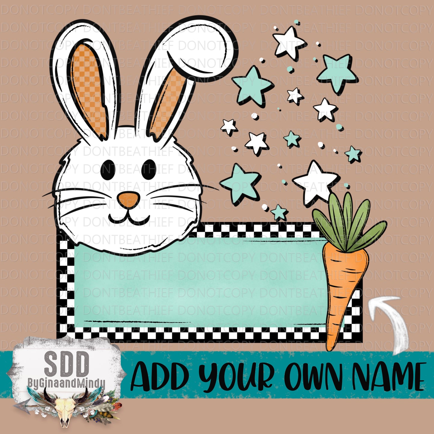 Checkered Boy Easter Name Plate DIY