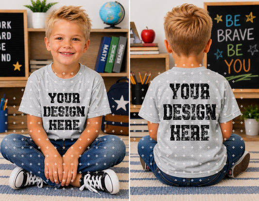 Athletic Grey School Front & Back
