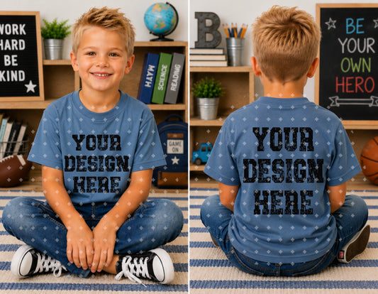 Blue School Front & Back