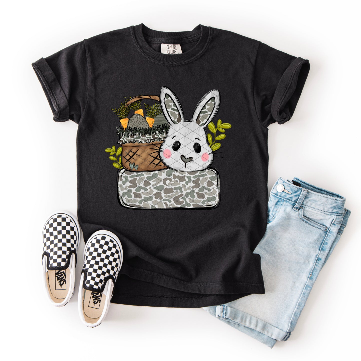 Camo Easter Bunny Name Plate (Comes Blank)- Font Used is Demi May