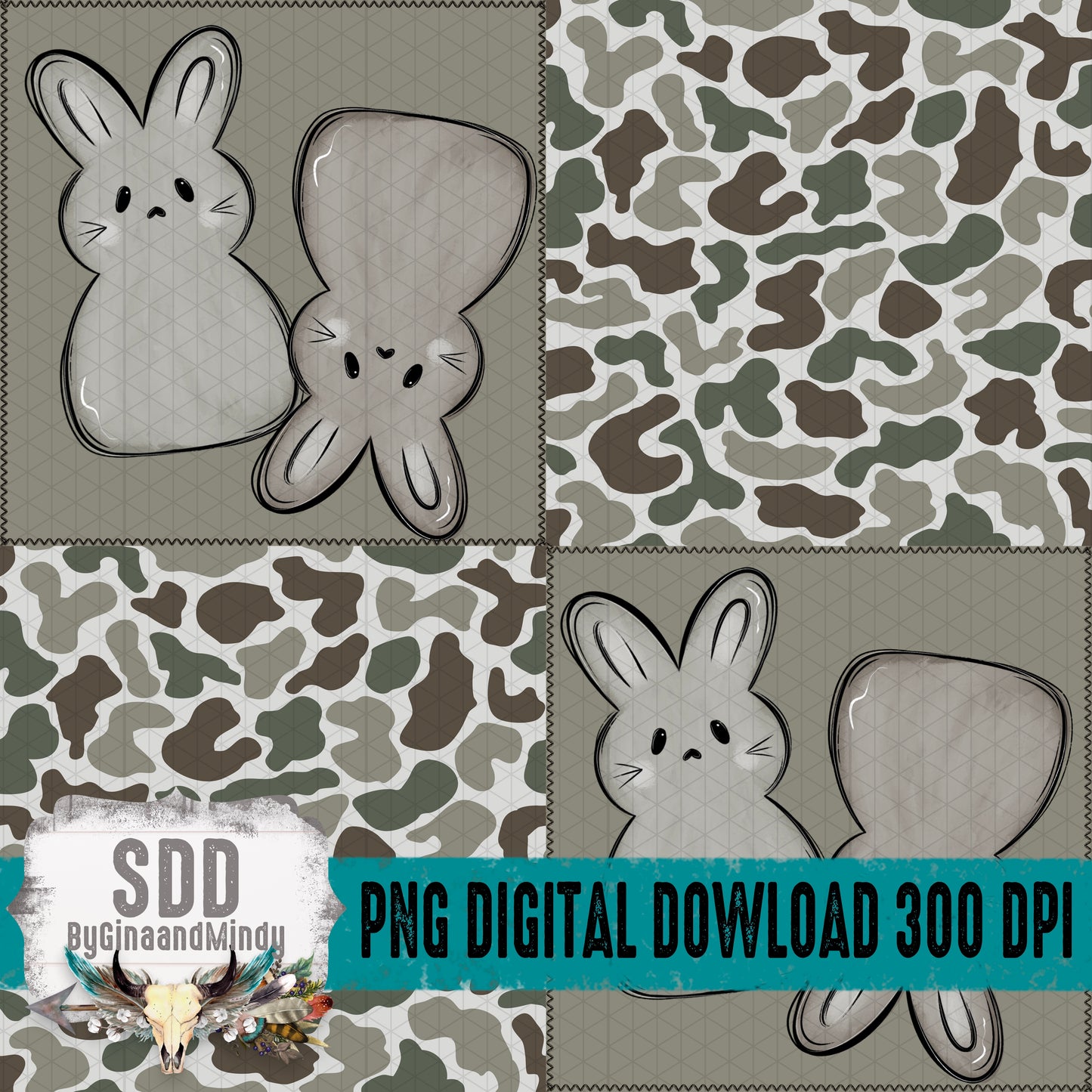 Easter Bunny Camo Seamless Bundle