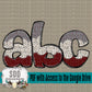 Maroon & Grey Volleyball Doodle Alpha Set (1 Set Uppercase & Lowercase, 0-9, + Special Characters)