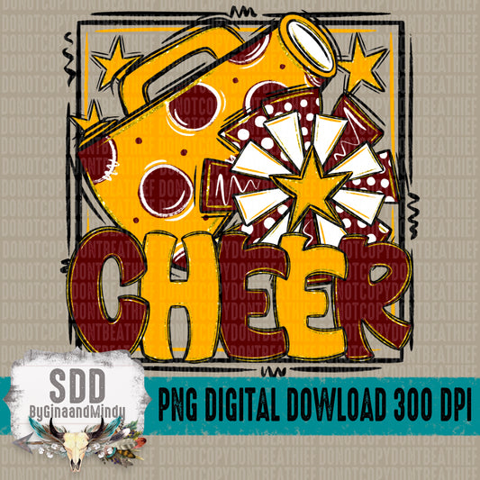 Cheer Bundle; Burgundy and Yellow Gold
