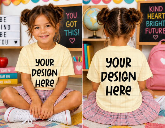 Butter Yellow School Front & Back