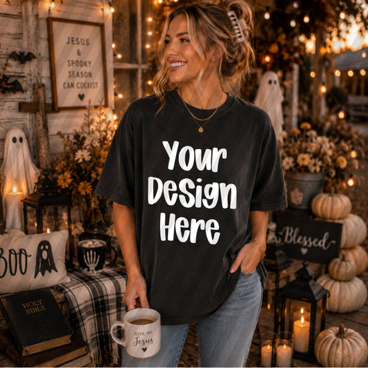 Black Fall Spooky Faith Mockup