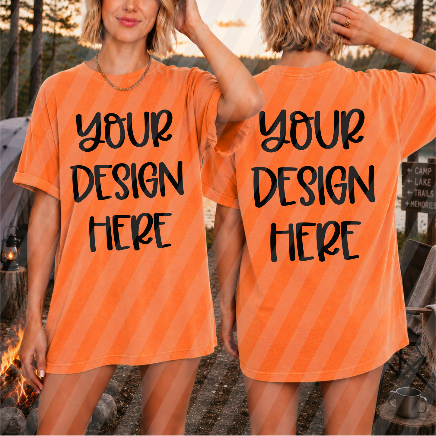 Neon Orange Camping