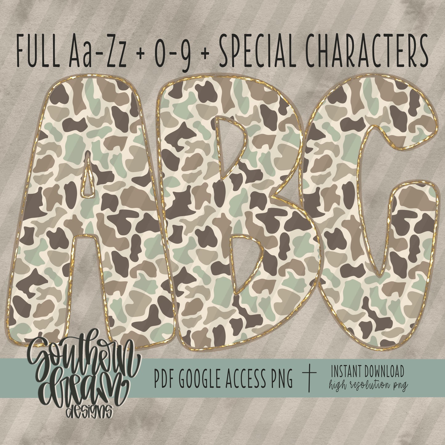 Duck Camo Doodle Alpha (1 Set Aa-Zz, 0-9, Special Characters)