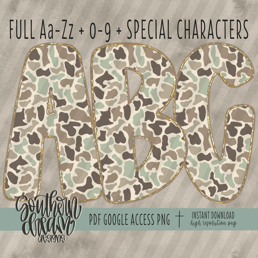 Duck Camo Doodle Alpha (1 Set Aa-Zz, 0-9, Special Characters)