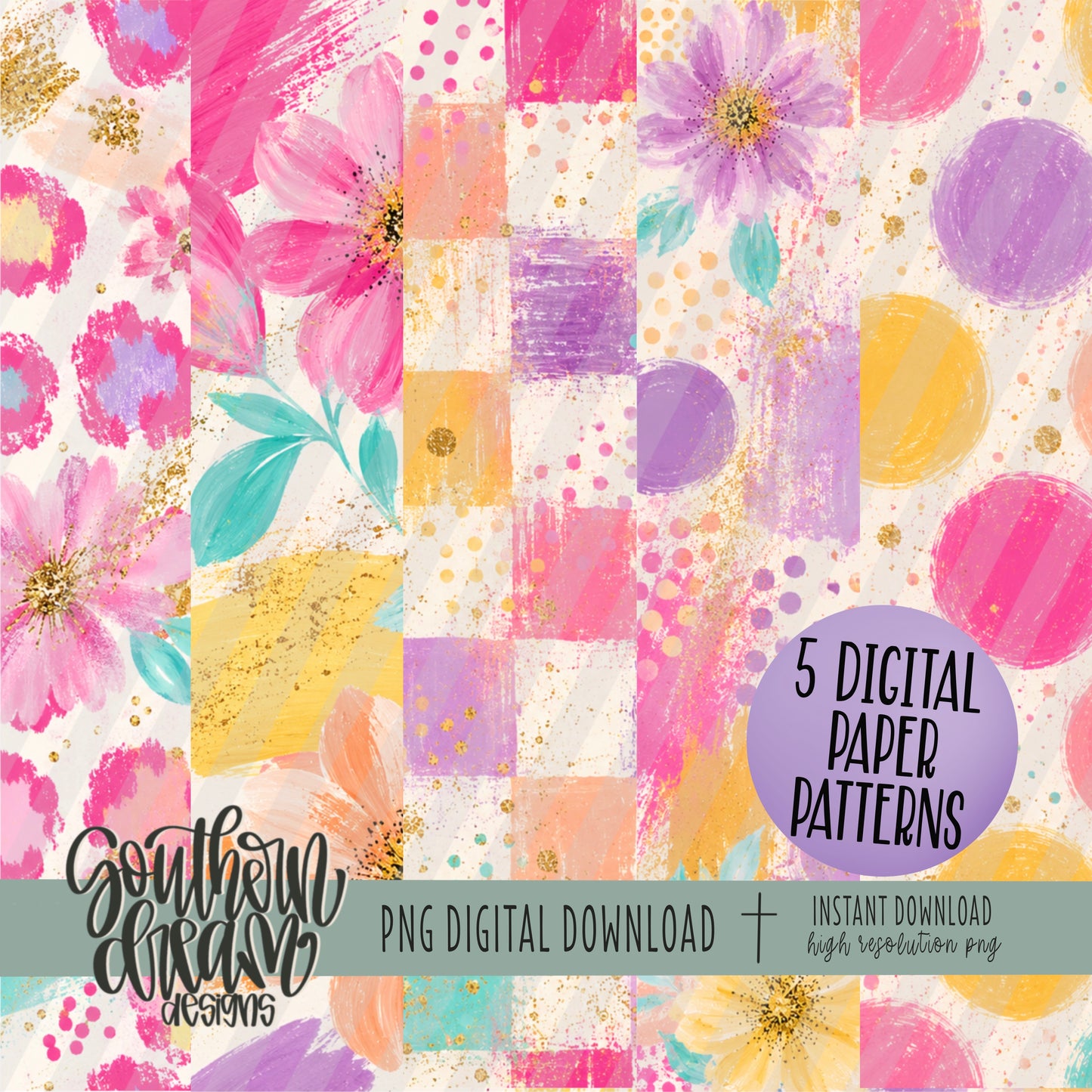 Candy Confetti Crush Digital Paper BUNDLE (Not Seamless)