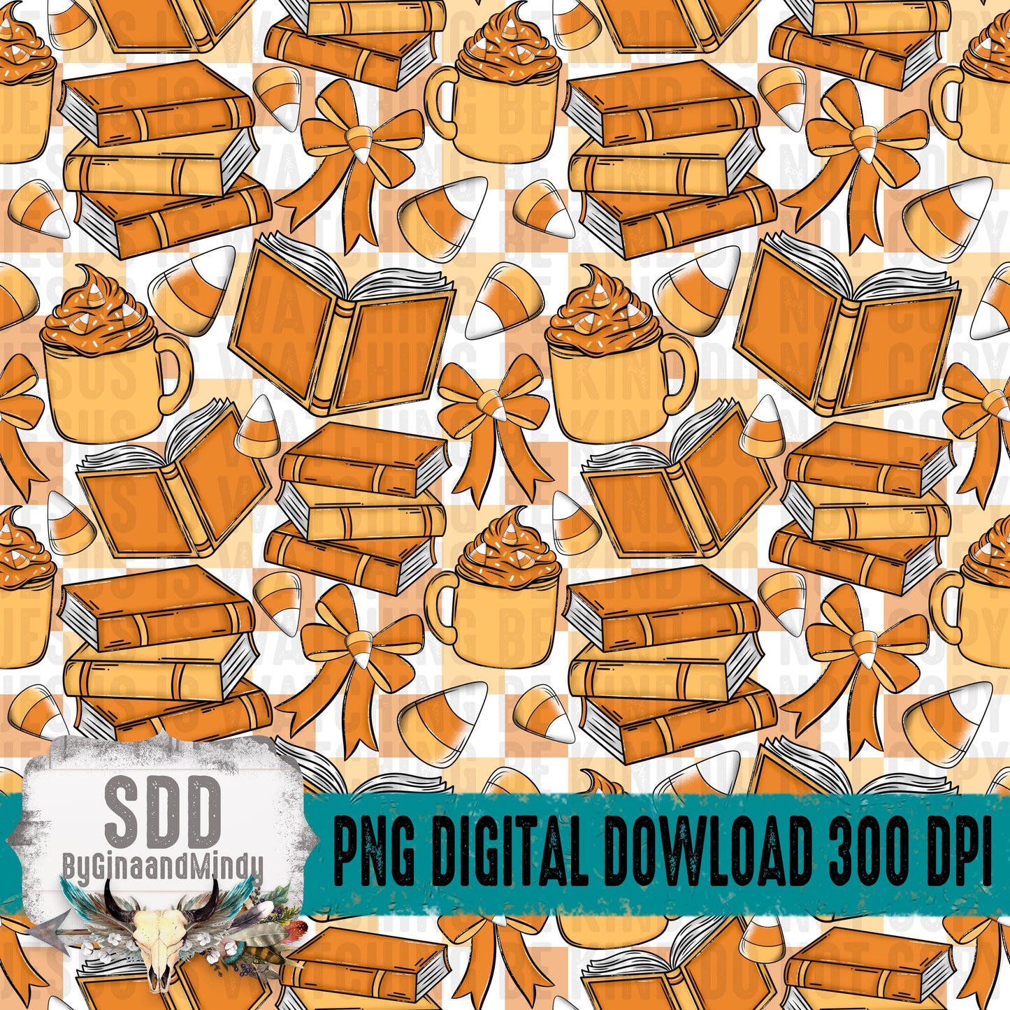 Candy Corn & Books Seamless Bundle