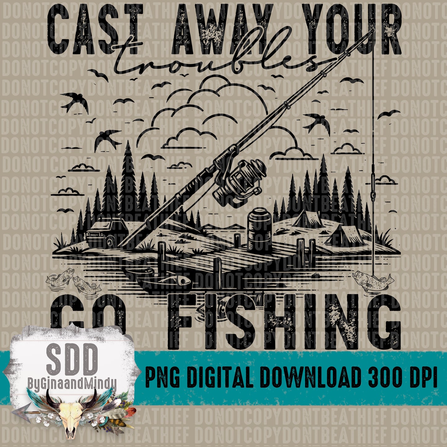 Cast Away Your Troubles Go Fishing Bundle