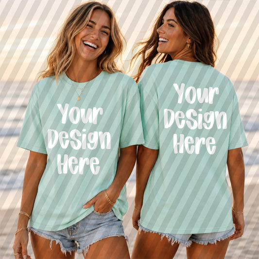 Front & Back Ocean Scene Chalky Mint CC