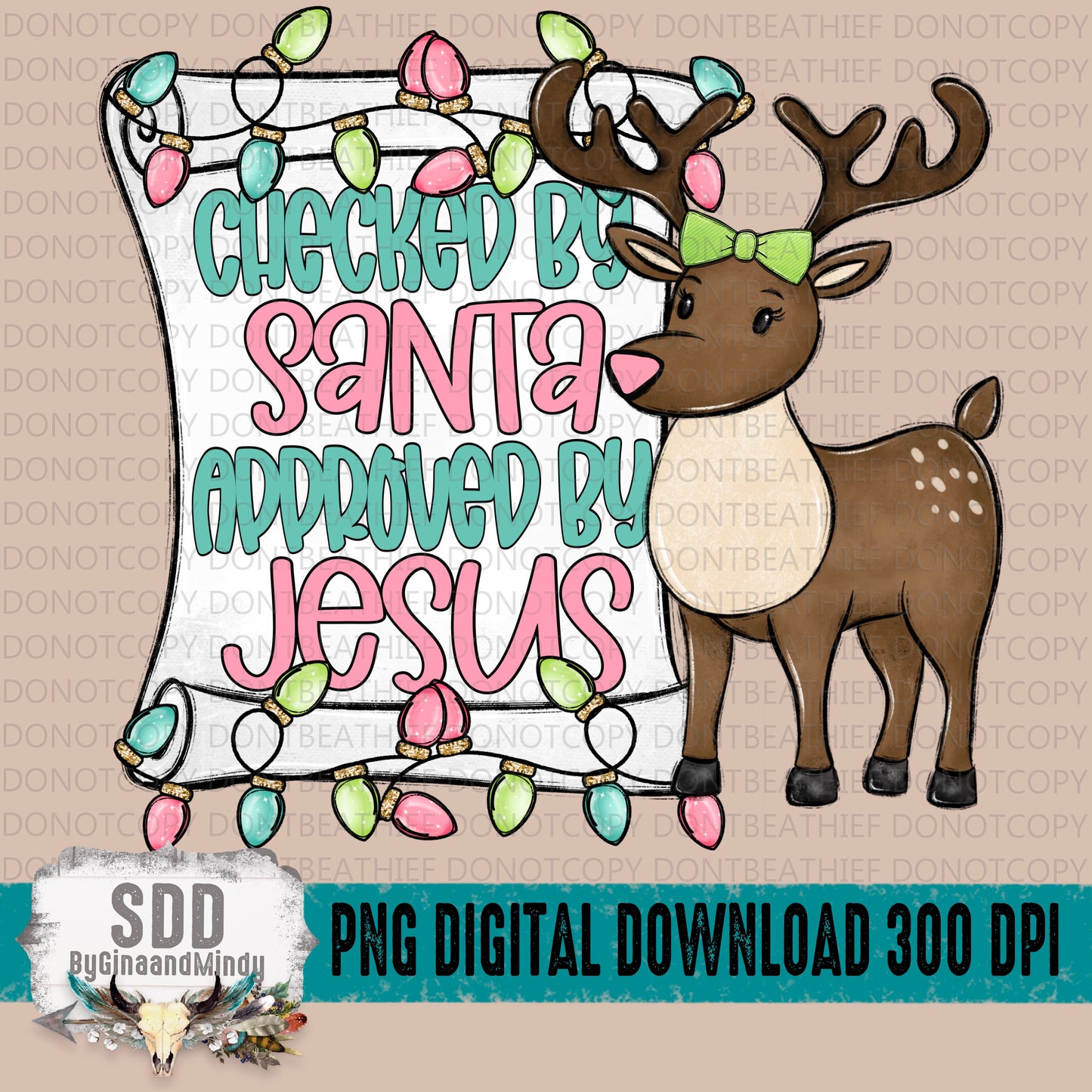 Checked by Santa Approved by Jesus