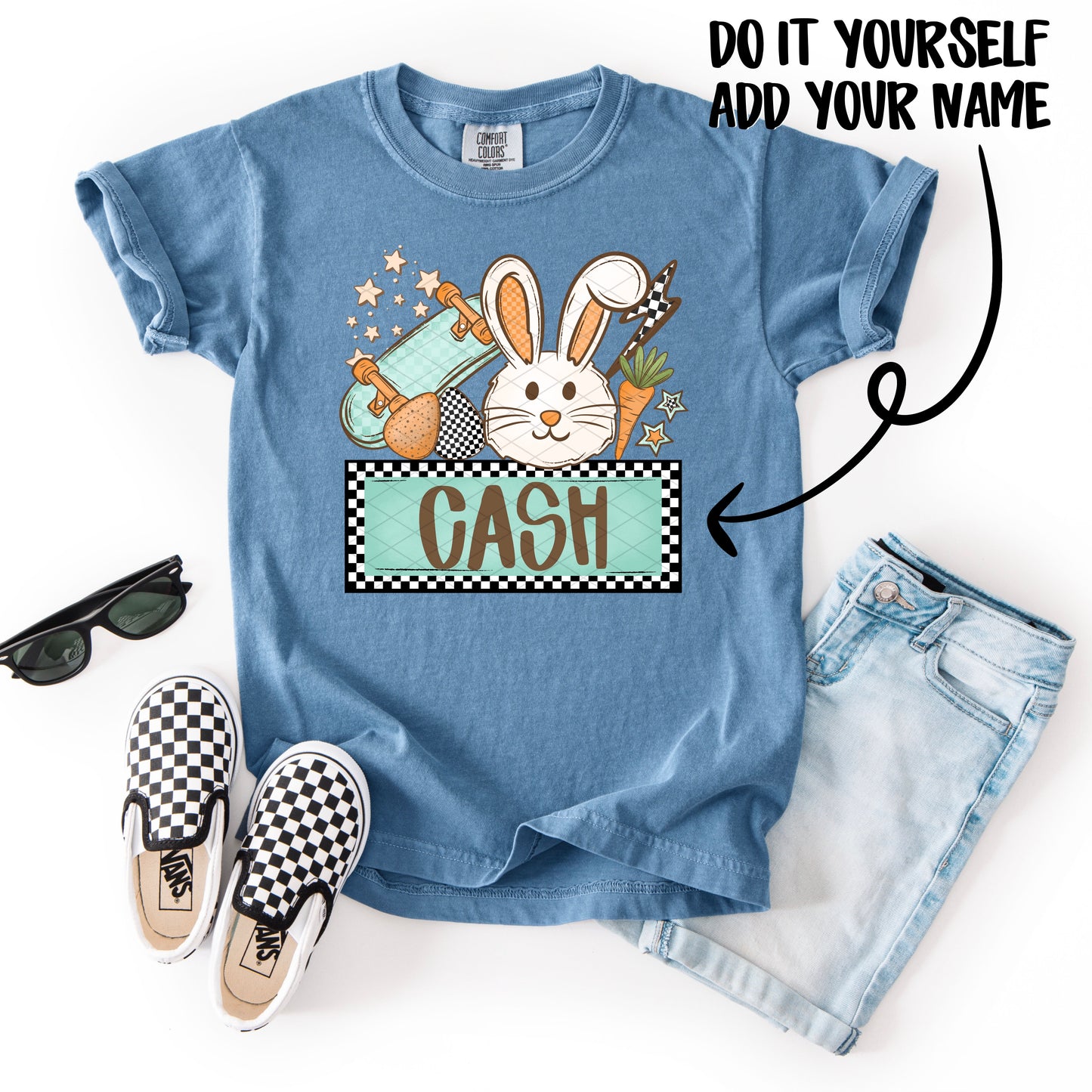 Checkered Boy Easter Name Plate DIY (Font Used in Listing is "STRUT")