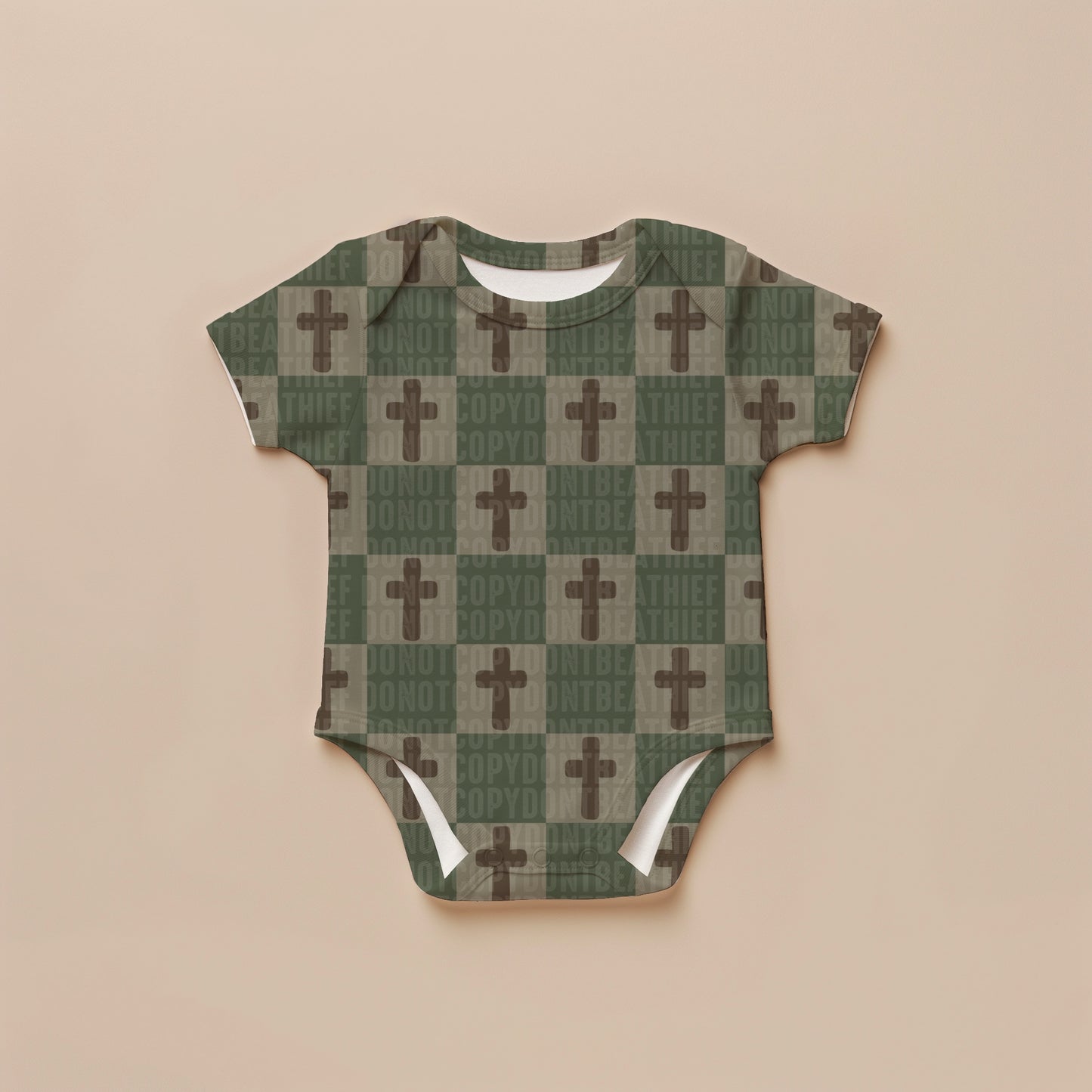 Checkered Cross; Green & Brown Seamless Bundle