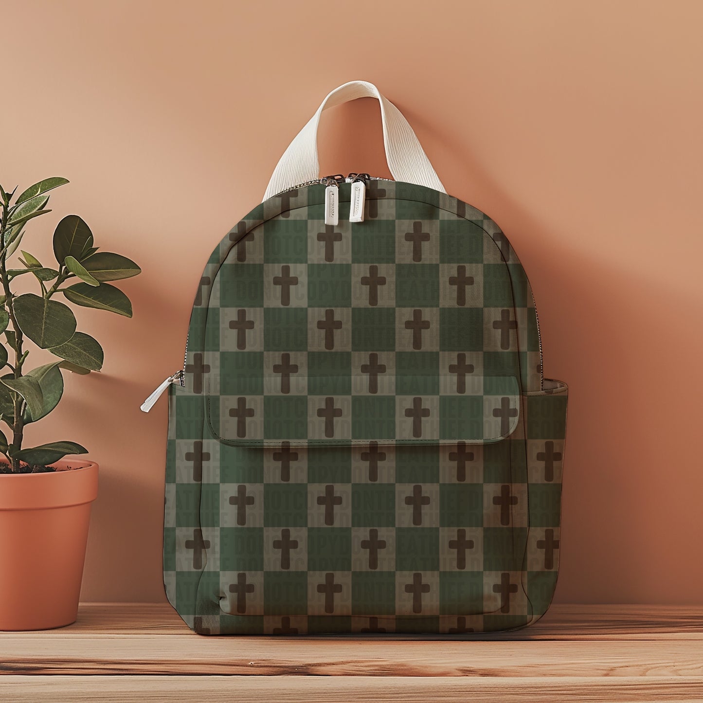 Checkered Cross; Green & Brown Seamless Bundle