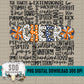 Cheer Doodle Word Art -NB & Orange