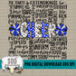 Cheer Doodle Word Art -RB & Black