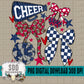 Cheer Bows; Cardinal Red & Navy Blue
