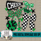 Cheer Bows; Kelly Green & Black