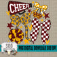 Cheer Bows; Maroon & Yellow Gold