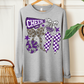 Cheer Bows; Purple & Grey