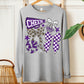Cheer Bows; Purple & Silver