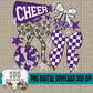 Cheer Bows; Purple & Silver